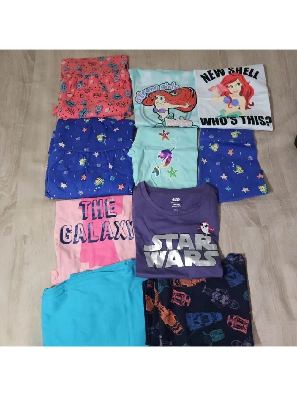 Lot Of  Girls Size Xl 10 Clothing Disney Star Wars  Little Mermaid Nwot